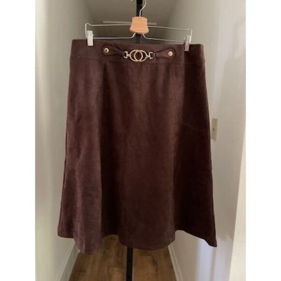 NWT Marc New York Women's A-Line Skirt XL Full Control Waistband Brown - Picture 1 of 6